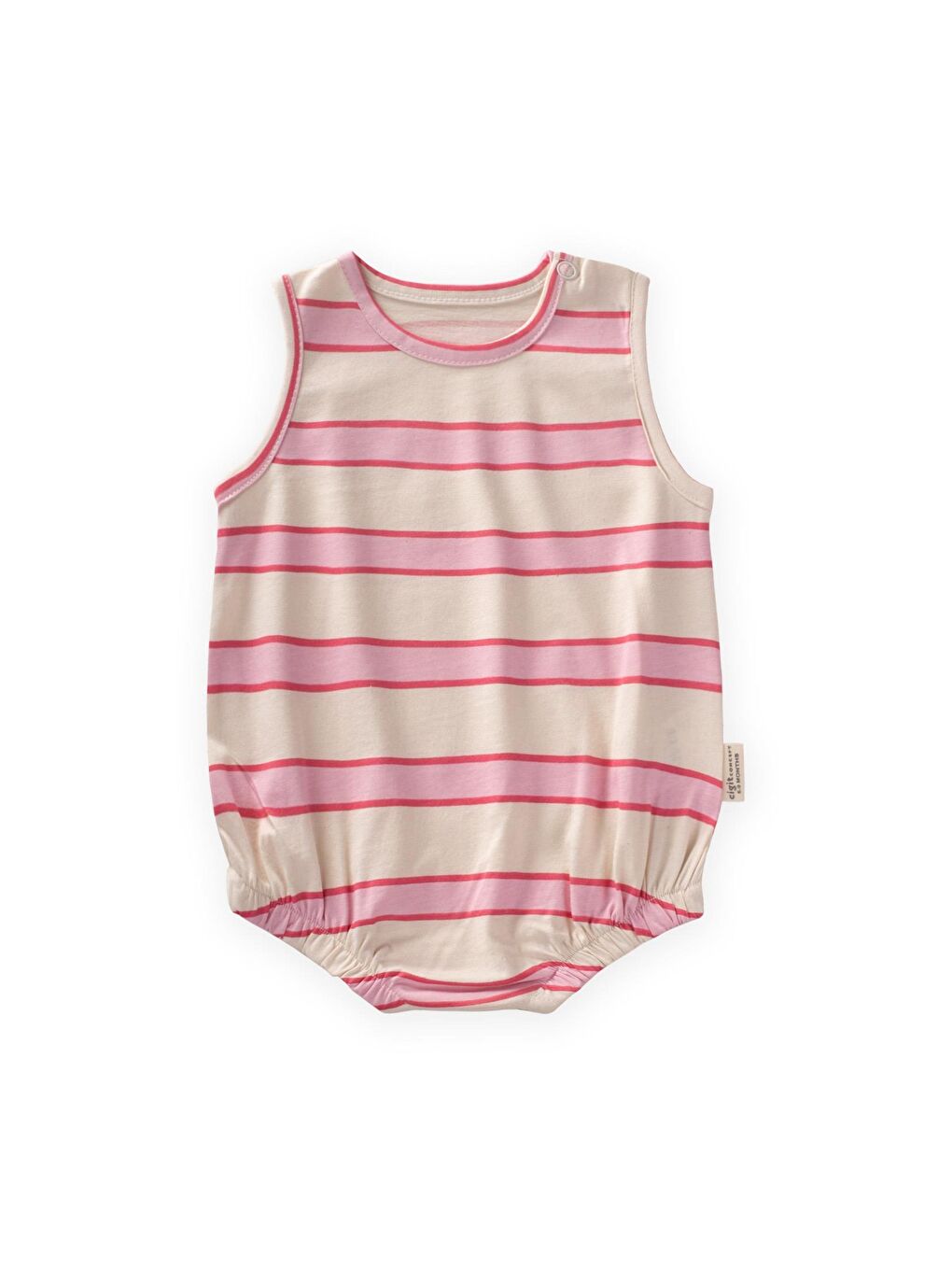 Pembe Çizgili Zıbın 0-3 Yaş Pudra Geniş Çizgili
