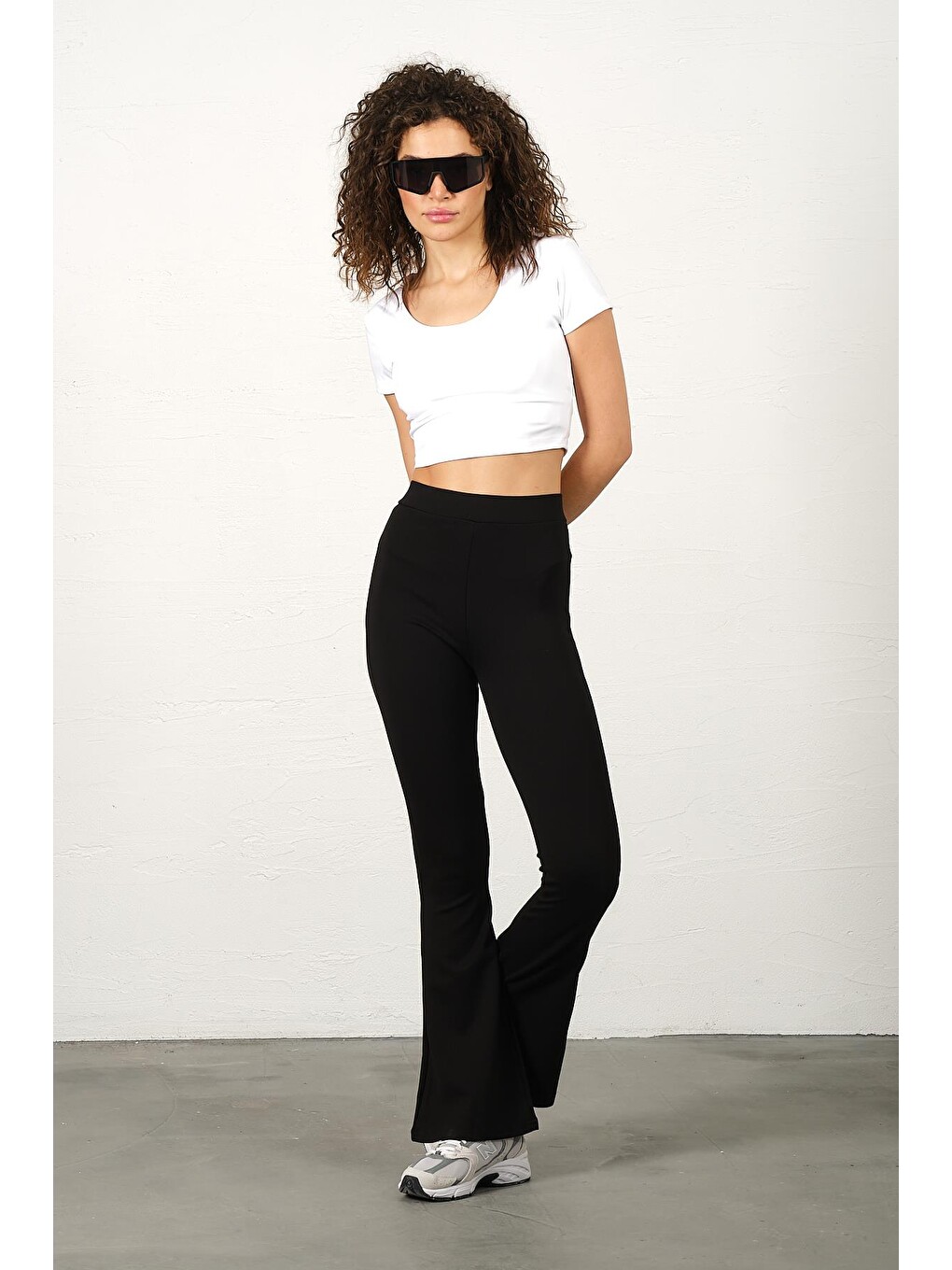 Siyah sezonluk İspanyol Paça Çelik Örme Toparlayıcı, Fit and Flare, Tayt-2