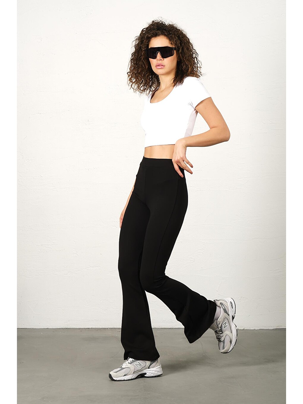 Siyah sezonluk İspanyol Paça Çelik Örme Toparlayıcı, Fit and Flare, Tayt-3