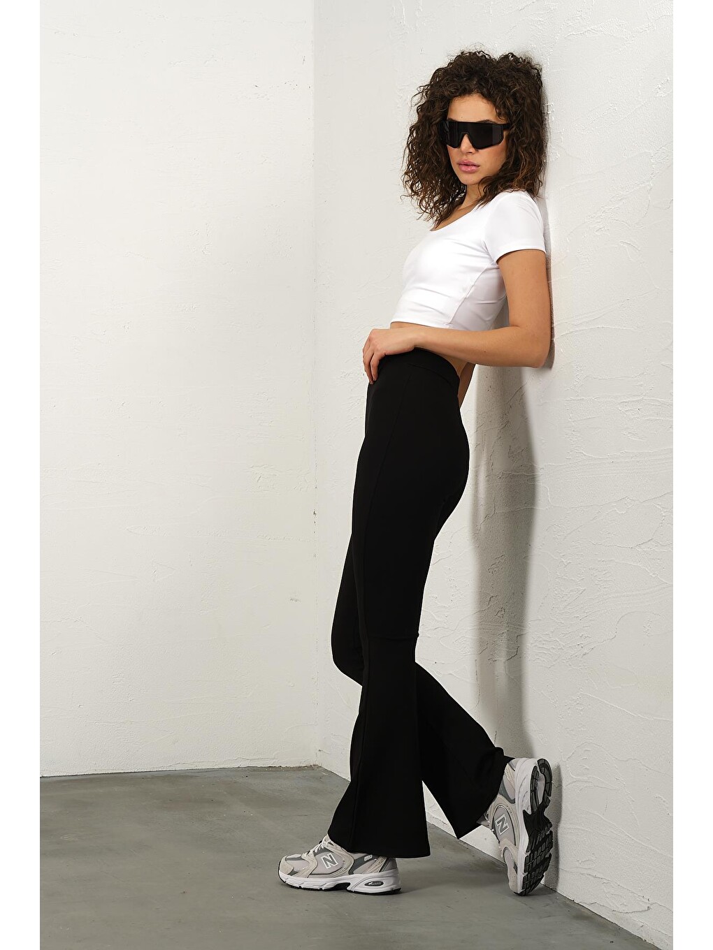 Siyah sezonluk İspanyol Paça Çelik Örme Toparlayıcı, Fit and Flare, Tayt-4