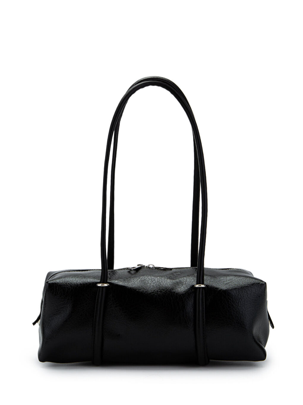 Çift Fermuar Detaylı Silindir Kadın Omuz Çanta Sophie Siyah