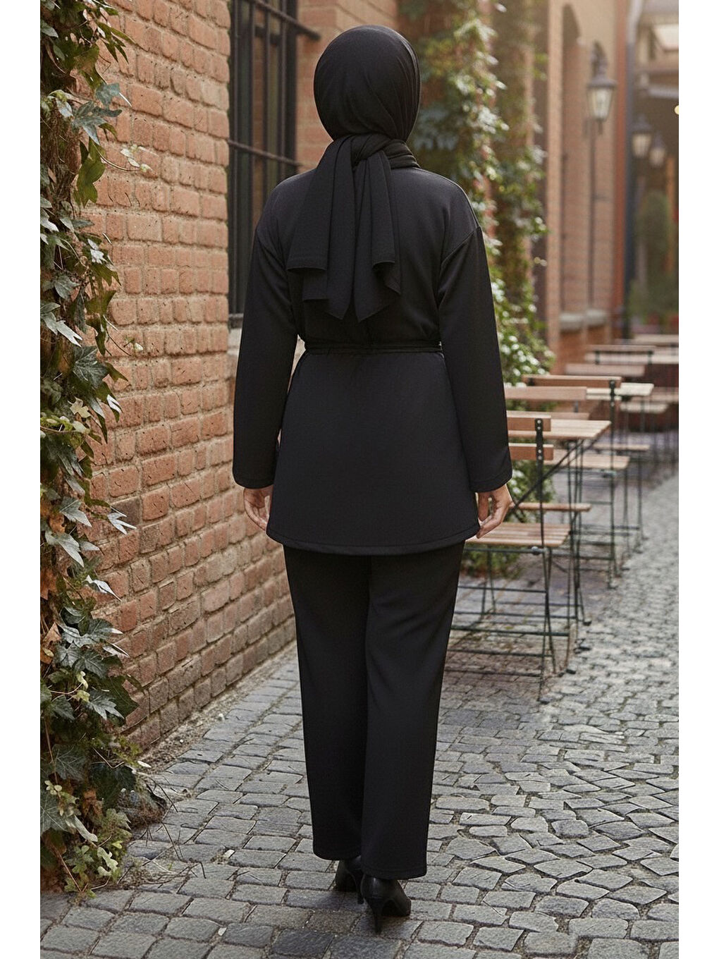 Ceket Pantolon Bluz Modal Üçlü Takım Siyah - 28046-SIYAH-2