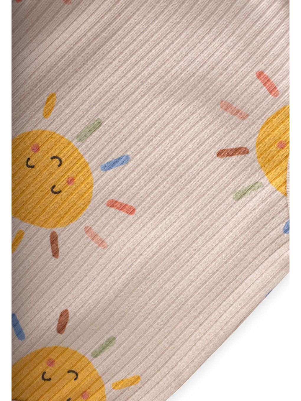 Beyaz Askılı Zıbın 0-3 Yaş Güneş Desen-2