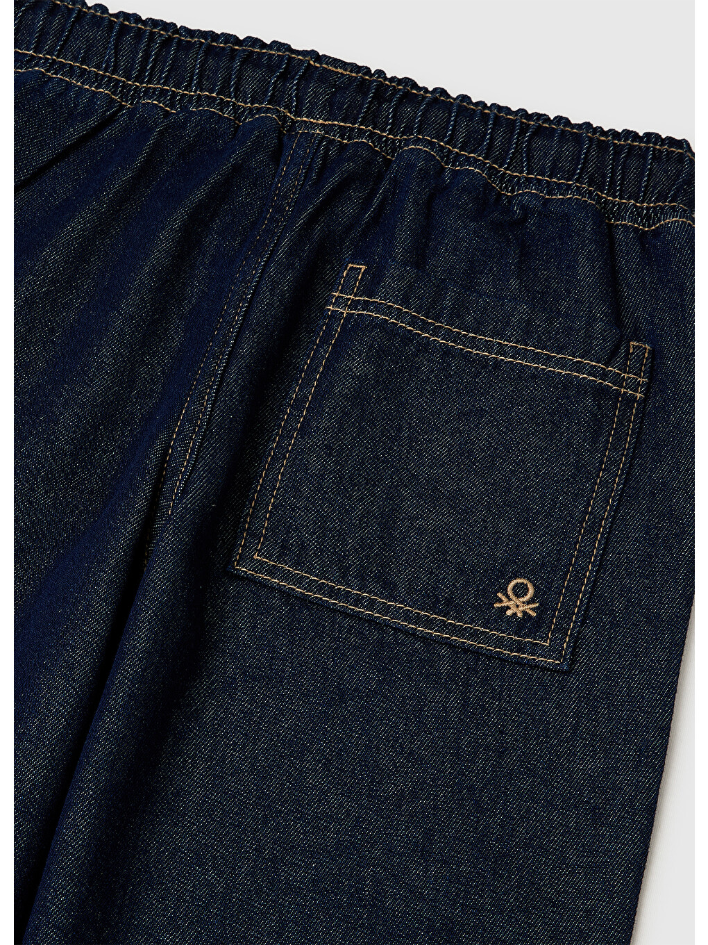 Mavi Erkek Çocuk Koyu Denim Beli Ve Paçası Büzgülü Denim Pantolon-2