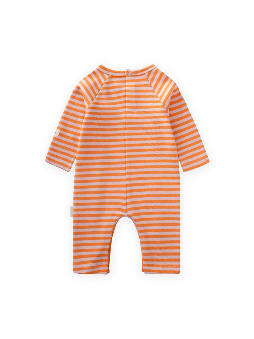 Pembe Çizgili Triko Tulum 0-3 Yaş Pudra Şeftali-1