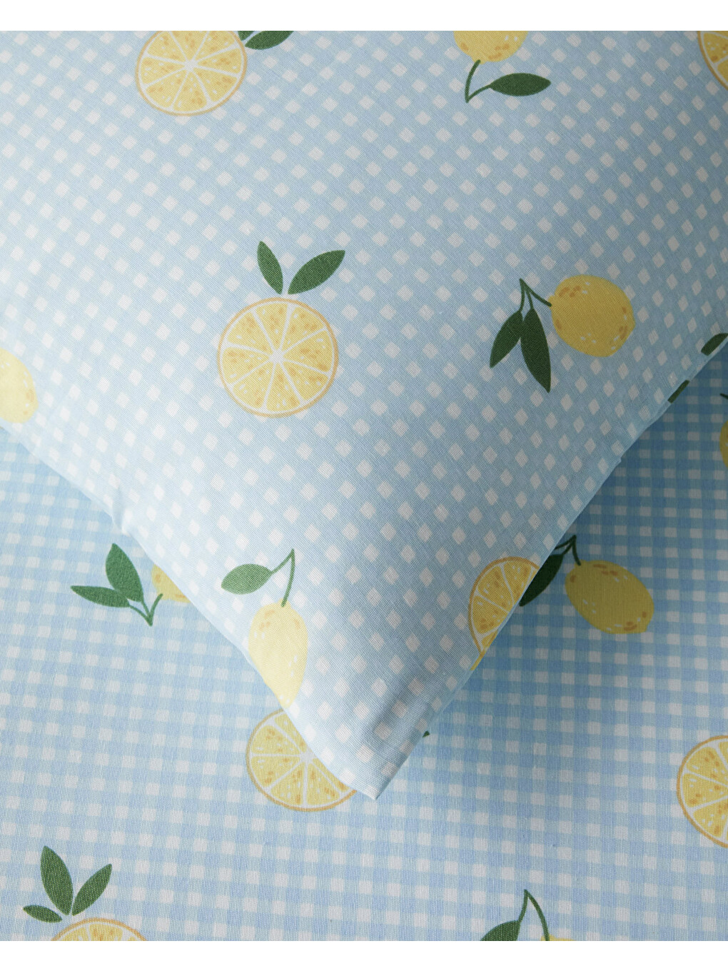 Lemon Breeze Kolay Ütülenir Çift Kişilik Nevresim Seti 200x220 Cm Mavi-sarı-2