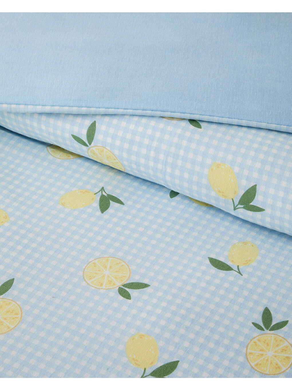 Lemon Breeze Kolay Ütülenir Çift Kişilik Nevresim Seti 200x220 Cm Mavi-sarı-3
