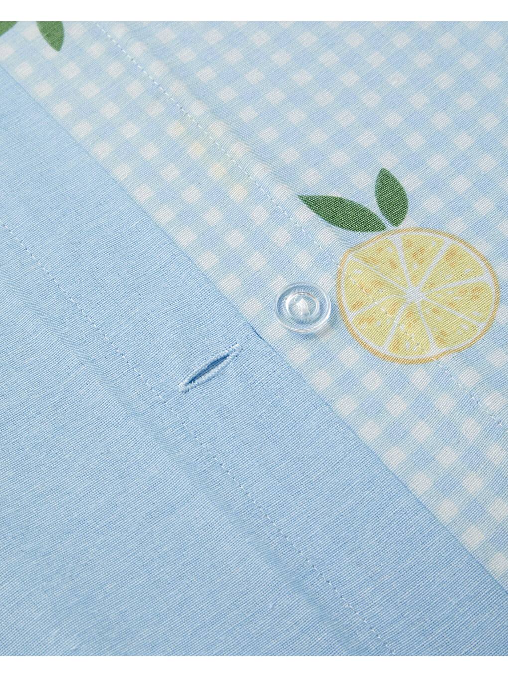 Lemon Breeze Kolay Ütülenir Çift Kişilik Nevresim Seti 200x220 Cm Mavi-sarı-5