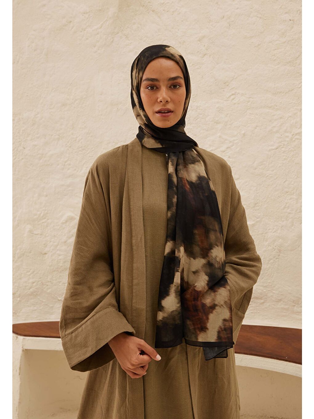 Batik Desen Rami Şal Siyah