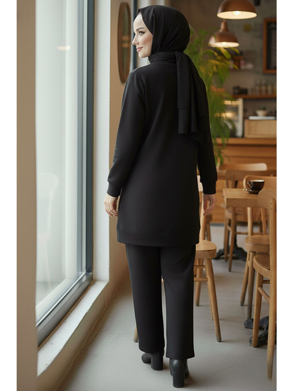 Taş Detaylı Modal İkili Takım Siyah - 28045-SIYAH-3