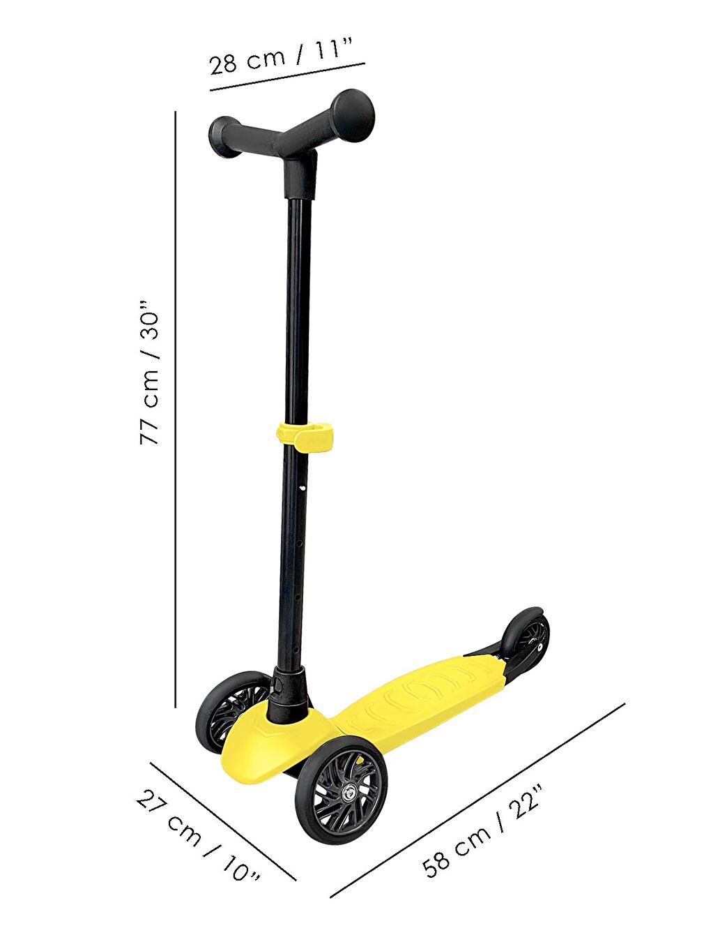 3 Tekerlekli Scooter Yükseklik Ayarlı Scooter 2 Yaş Çocuk Scooter Sarı-4