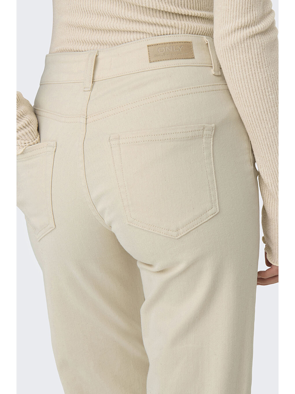 Ekru Onlblush Pamuklu Regular Fit Normal Bel Düz Paça Jeans 15337793-3