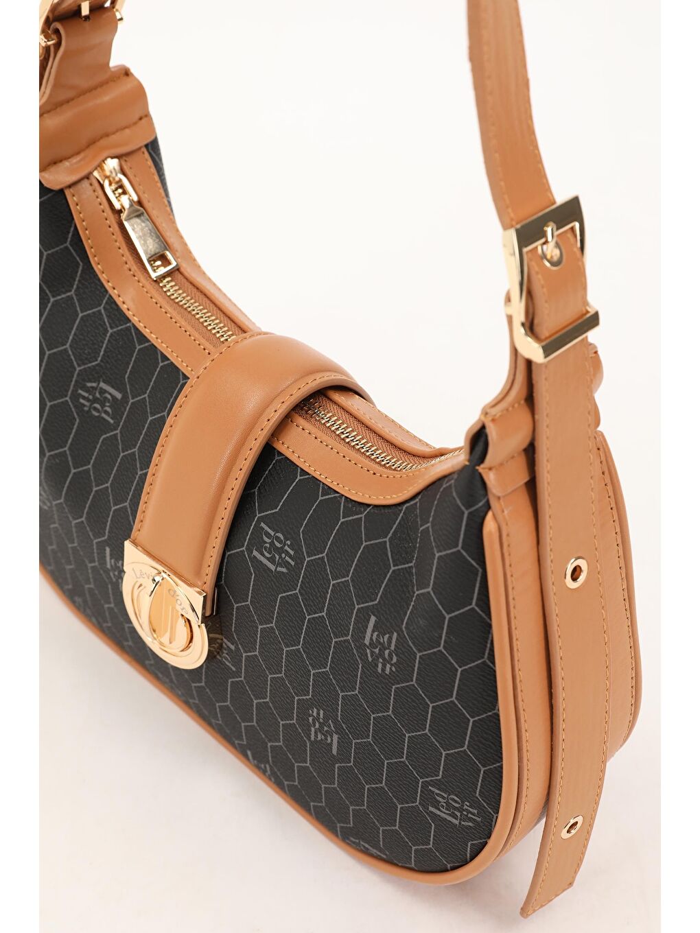 Siyah Camel Kadın El ve Omuz Çantası 930211-3