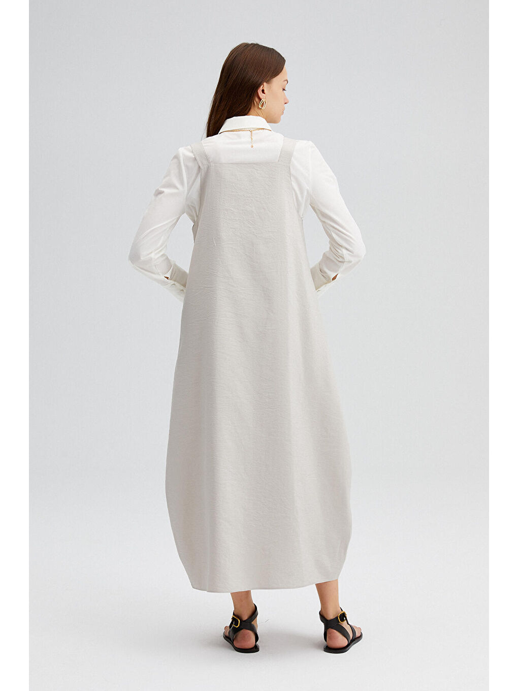 Bej Düğme Detaylı Jile-3