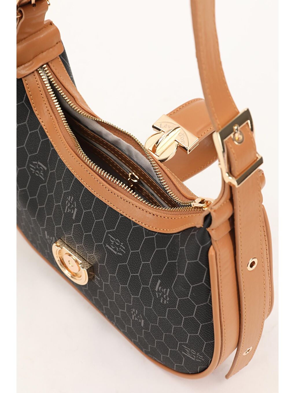 Siyah Camel Kadın El ve Omuz Çantası 930211-4