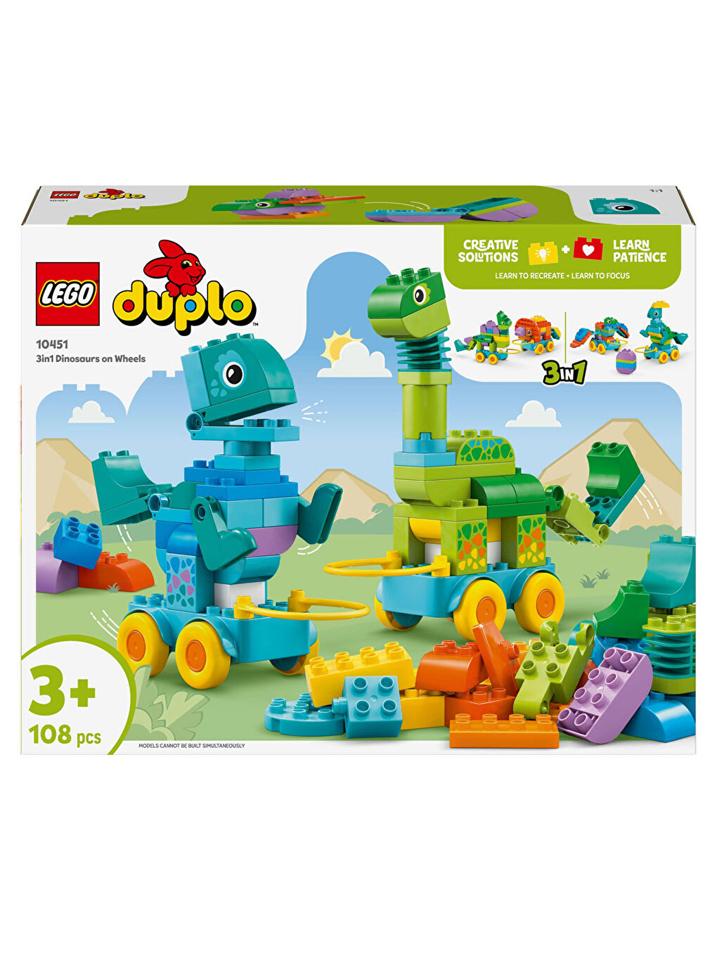 Duplo 3 ü 1 Arada Tekerlekli Dinozorlar 10451-8