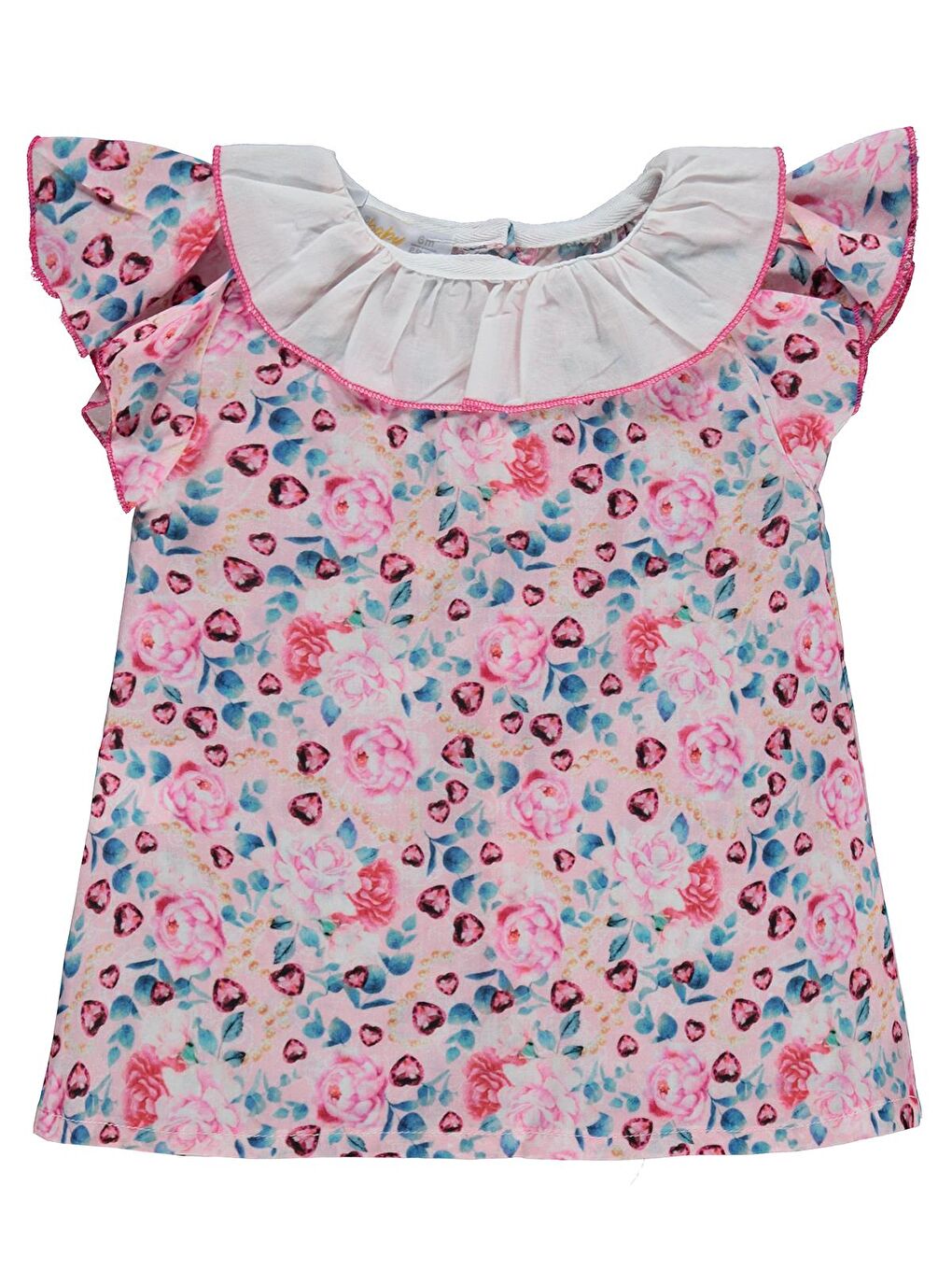 Kız Çiçekli Elbise 6-18 Ay - Pembe
