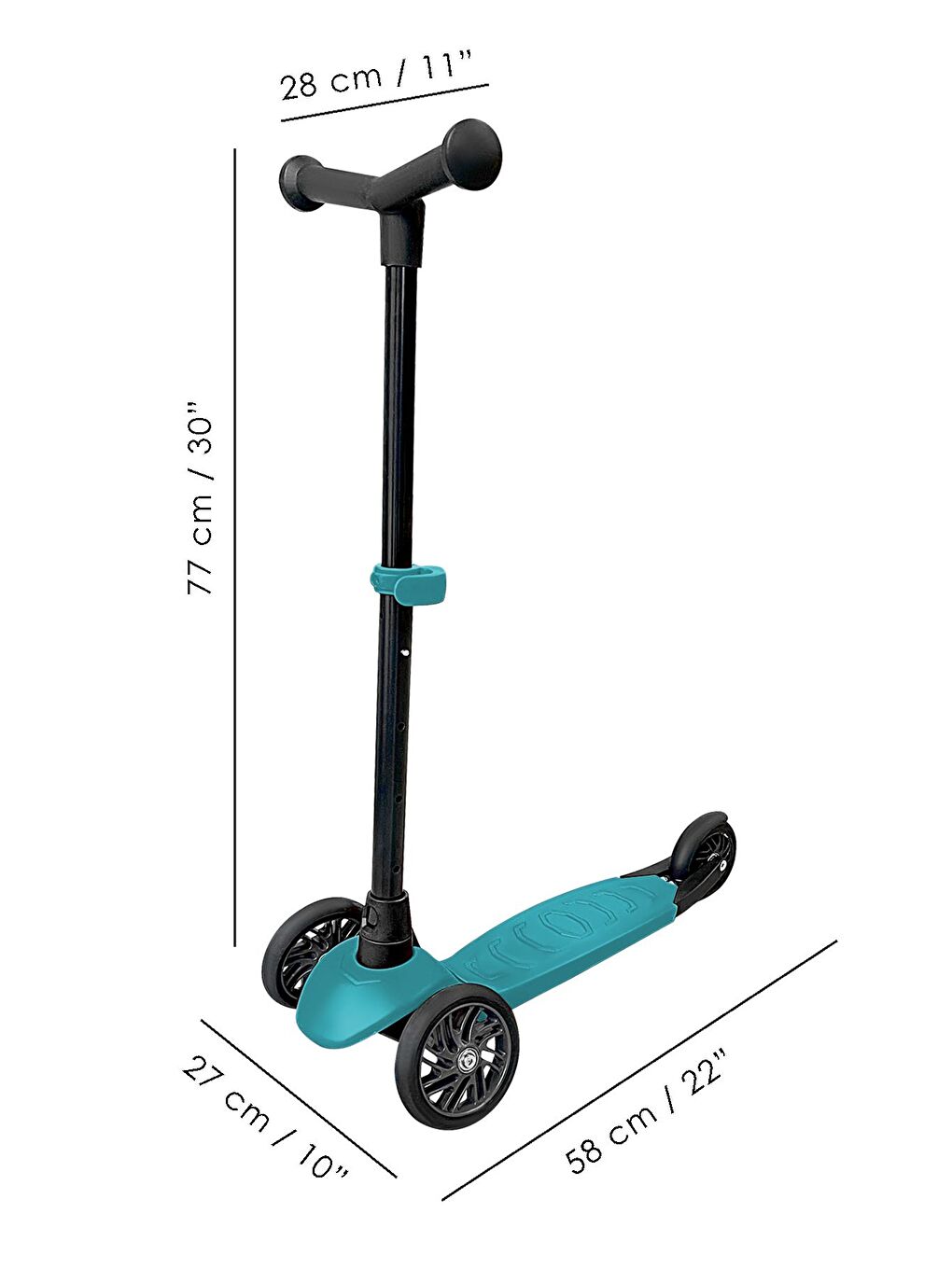 3 Tekerlekli Scooter Yükseklik Ayarlı Scooter 2 Yaş Çocuk Scooter Yeşil-4