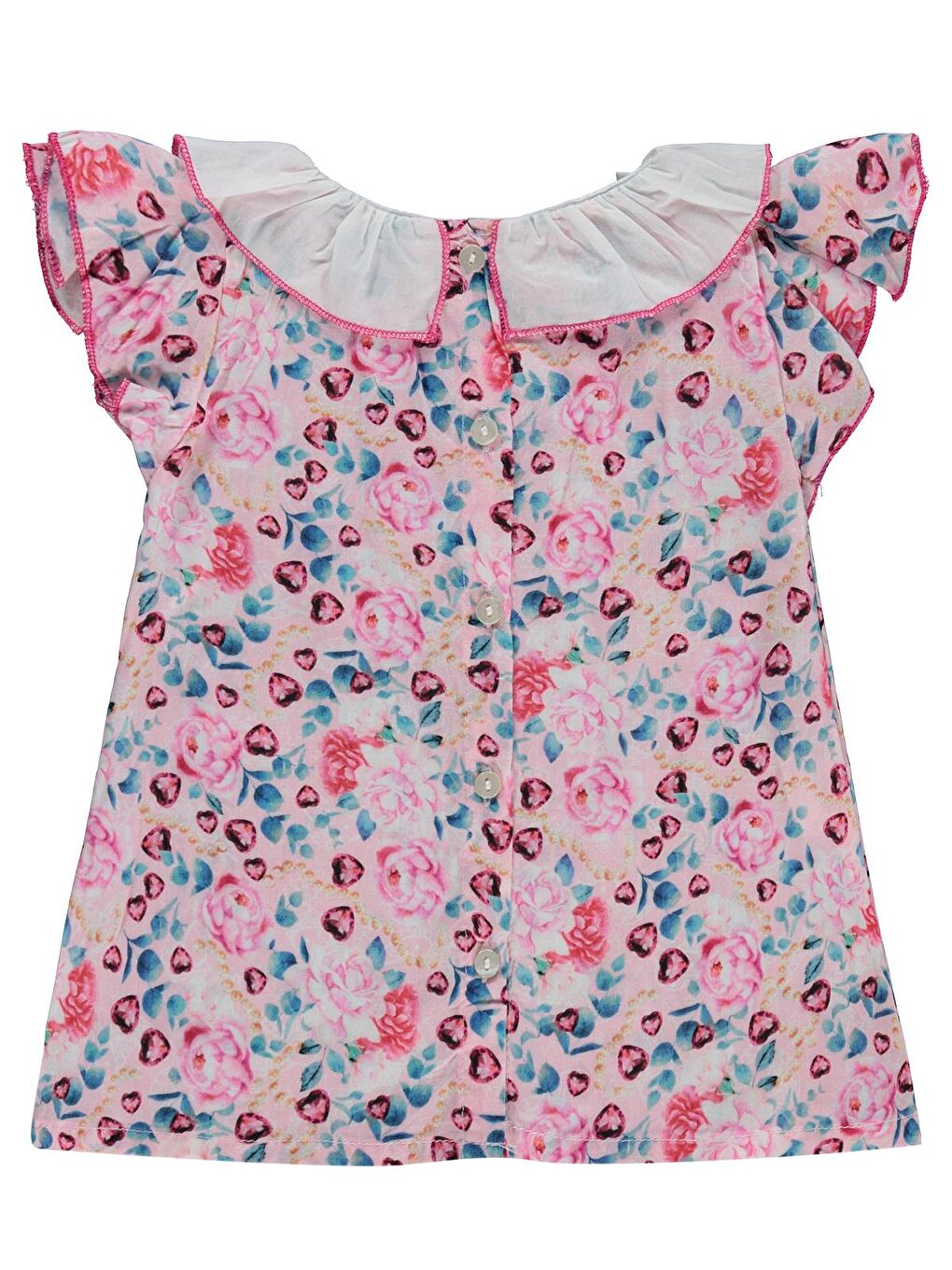 Kız Çiçekli Elbise 6-18 Ay - Pembe-1