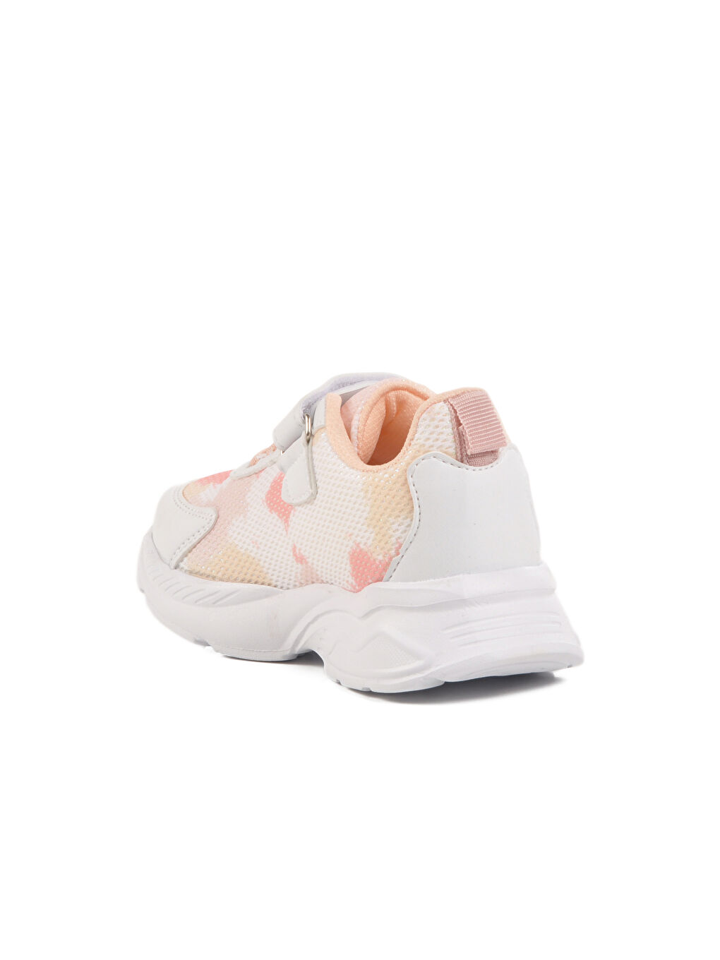 Beyaz Pudra Fileli Cırtlı Kız Çocuk Spor Ayakkabı Ruffon P-3