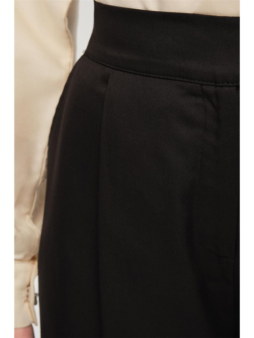 Lyocell Palazzo Pantolon 24Y2615 Siyah-4