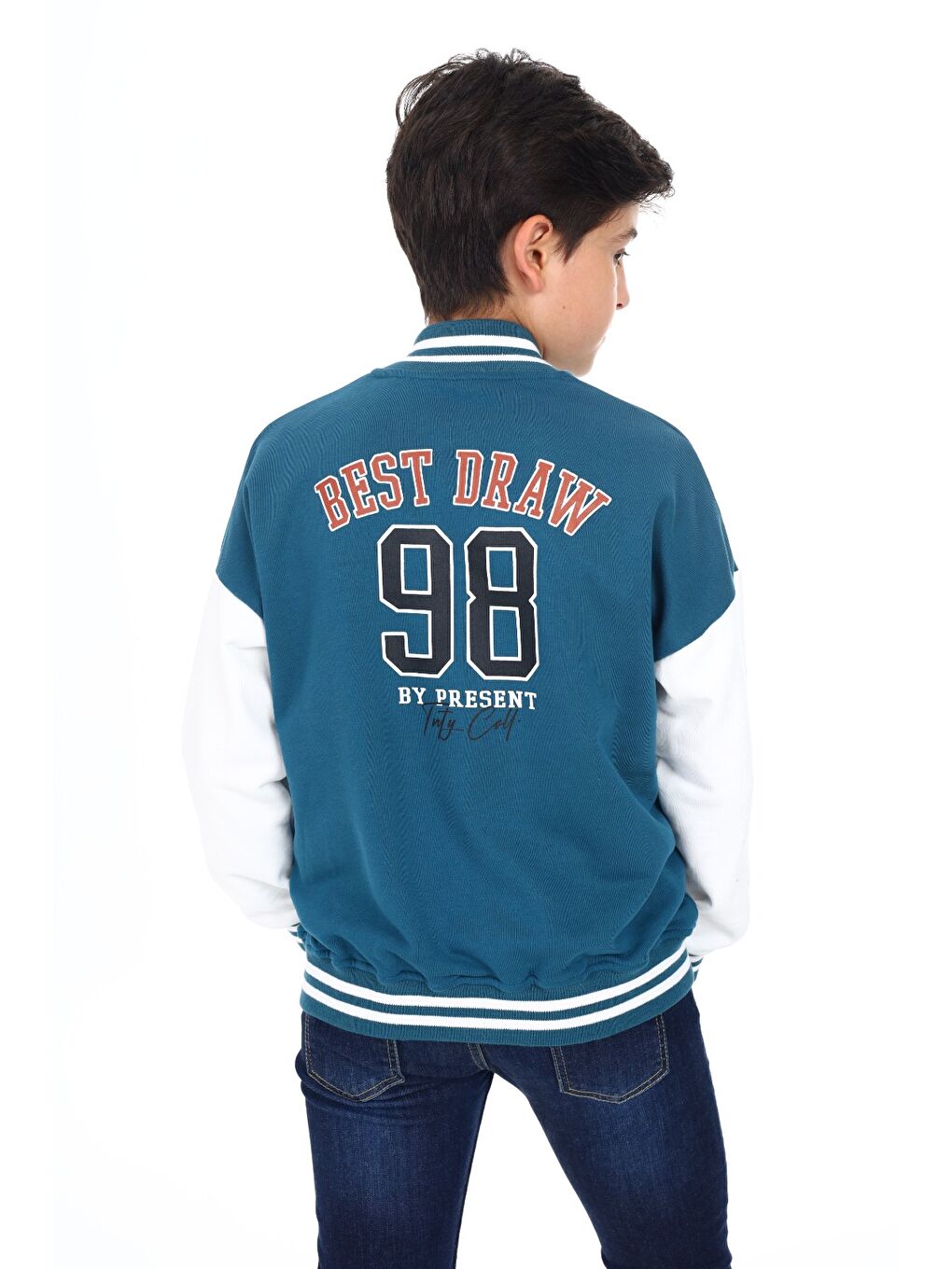 Petrol Erkek Çocuk Baskılı Kolej Hırka-4