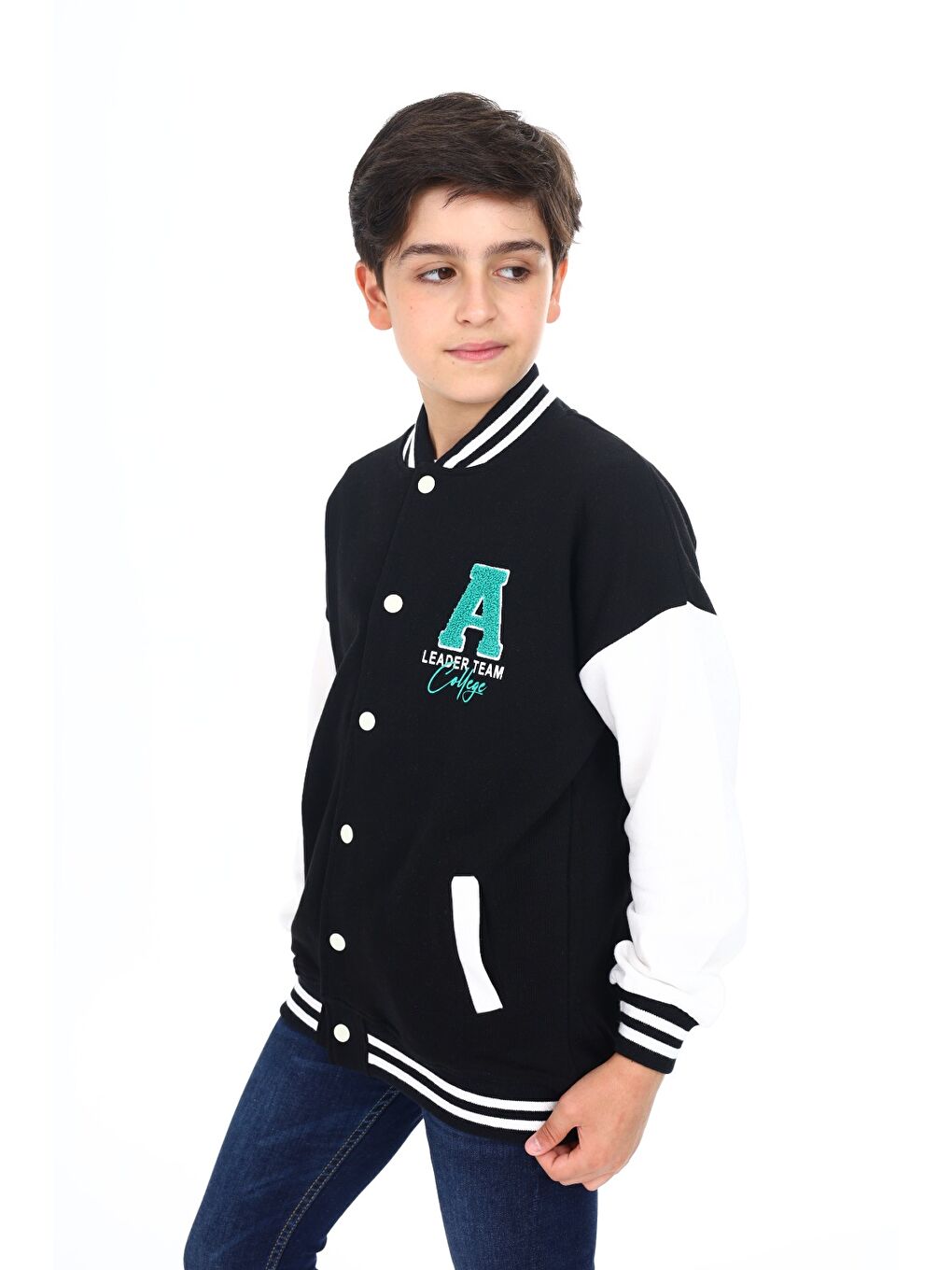 Siyah Erkek Çocuk Baskılı Kolej Hırka-2