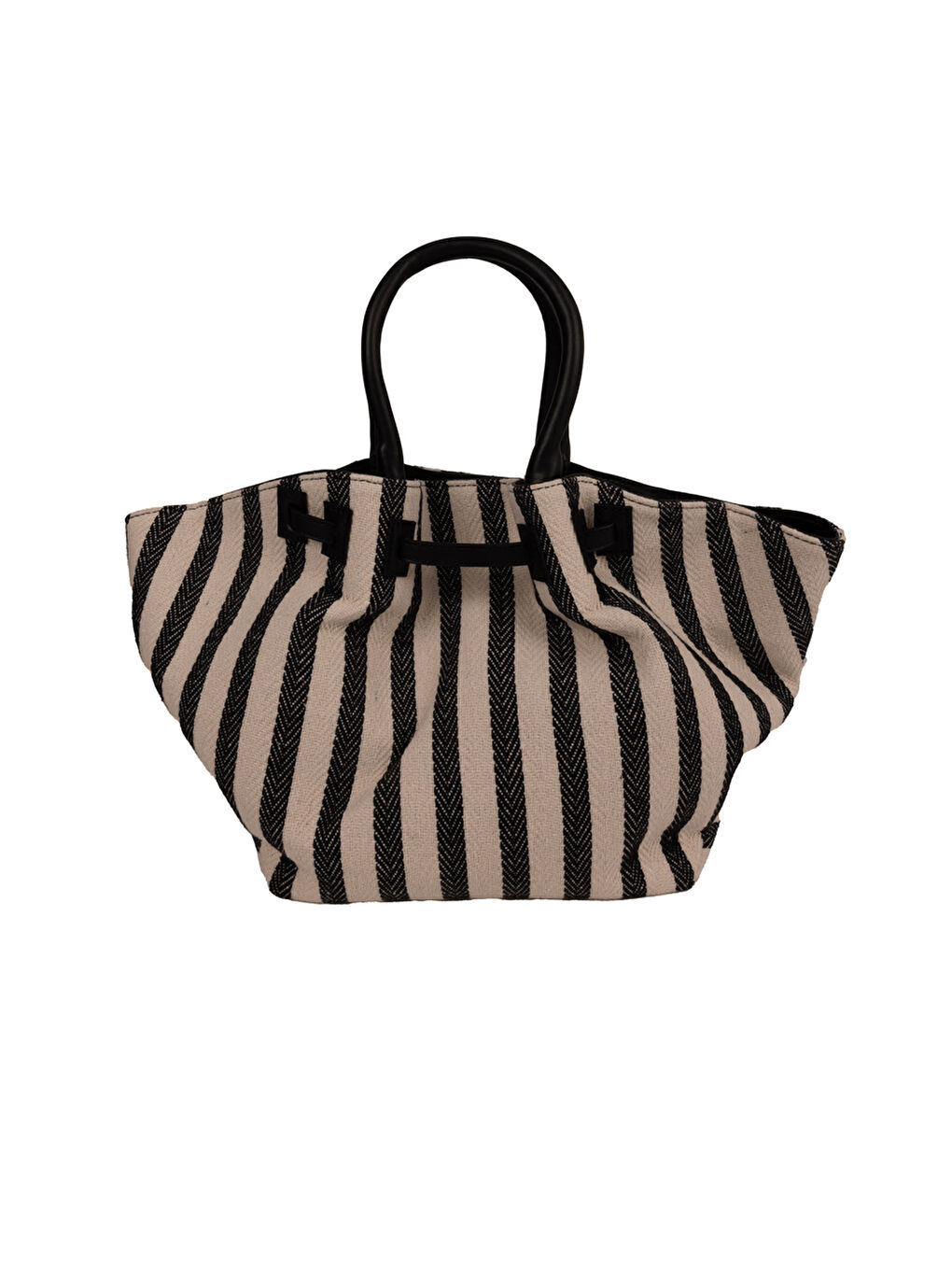Siyah Cnt20134 Çizgili Tote Çanta-4