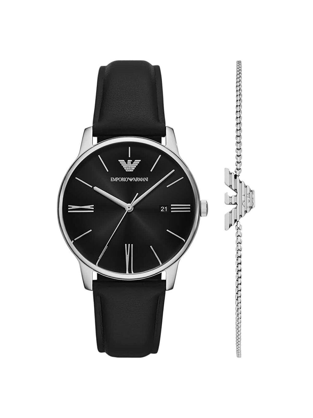 Siyah AR80079SET Erkek Kol Saati ve Bileklik Seti