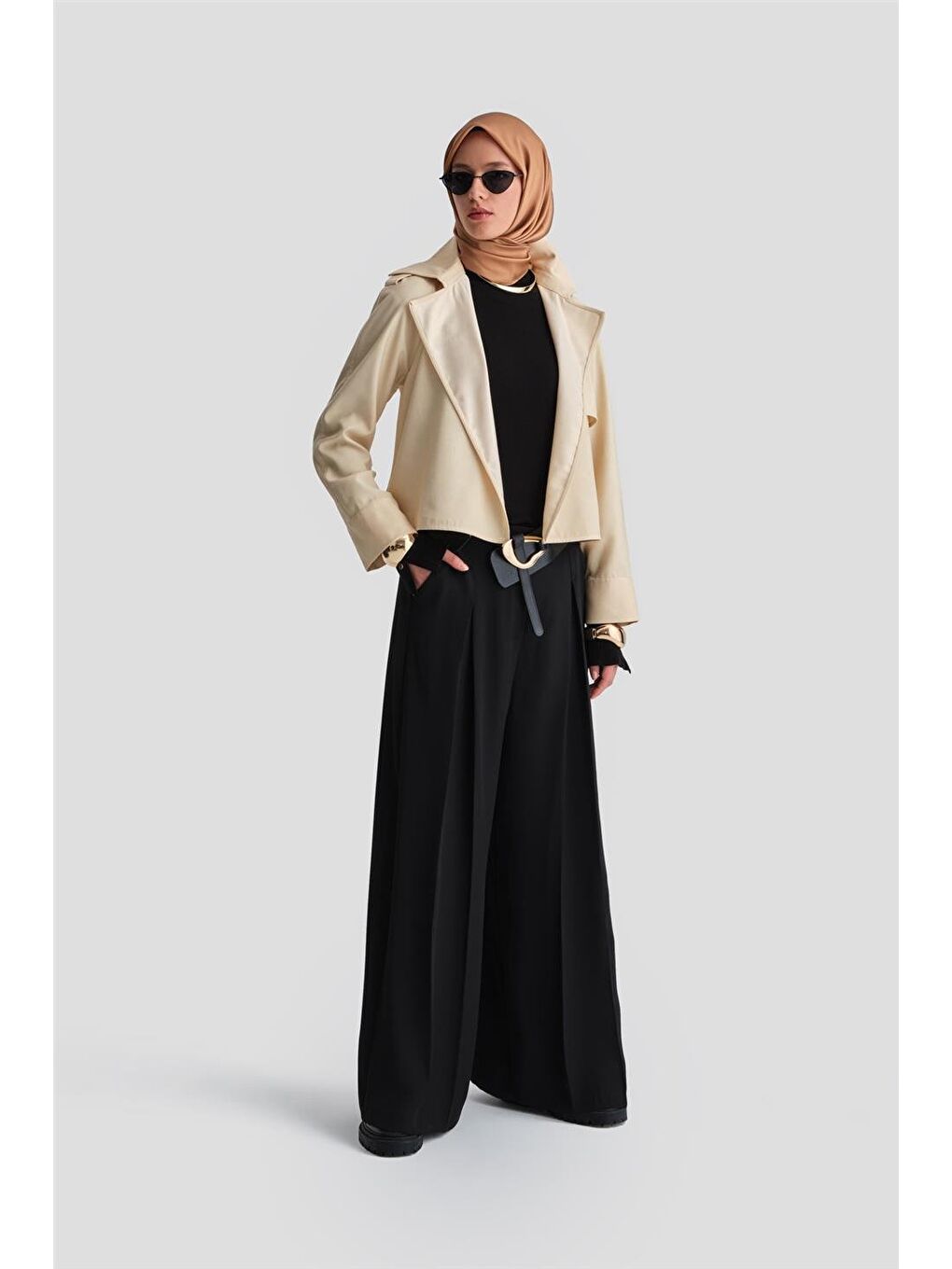 Pileli Pantolon Etek 24K2715 Siyah