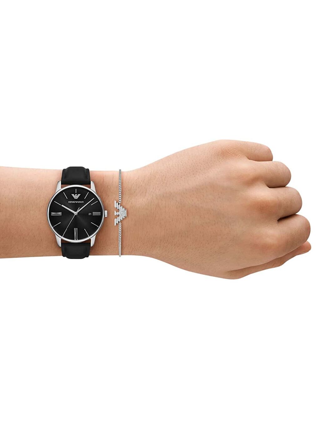 Siyah AR80079SET Erkek Kol Saati ve Bileklik Seti-3