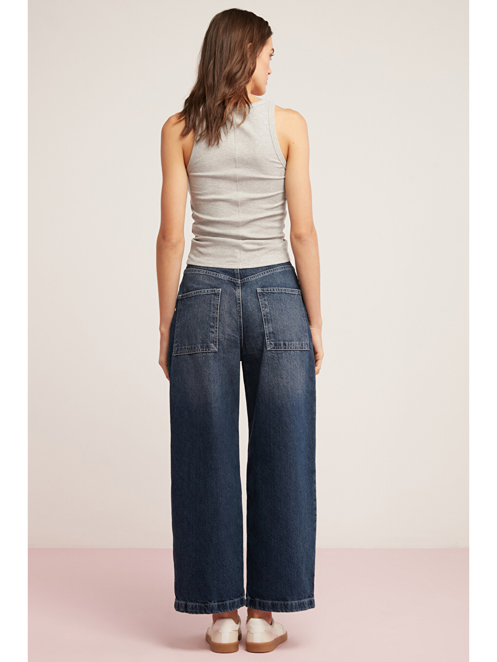 Lıllesol Kadın Fitilli Görünümlü Slim Fit Vücuda Oturan Havuz Yakalı Pamuklu Basic Gri Atlet-6