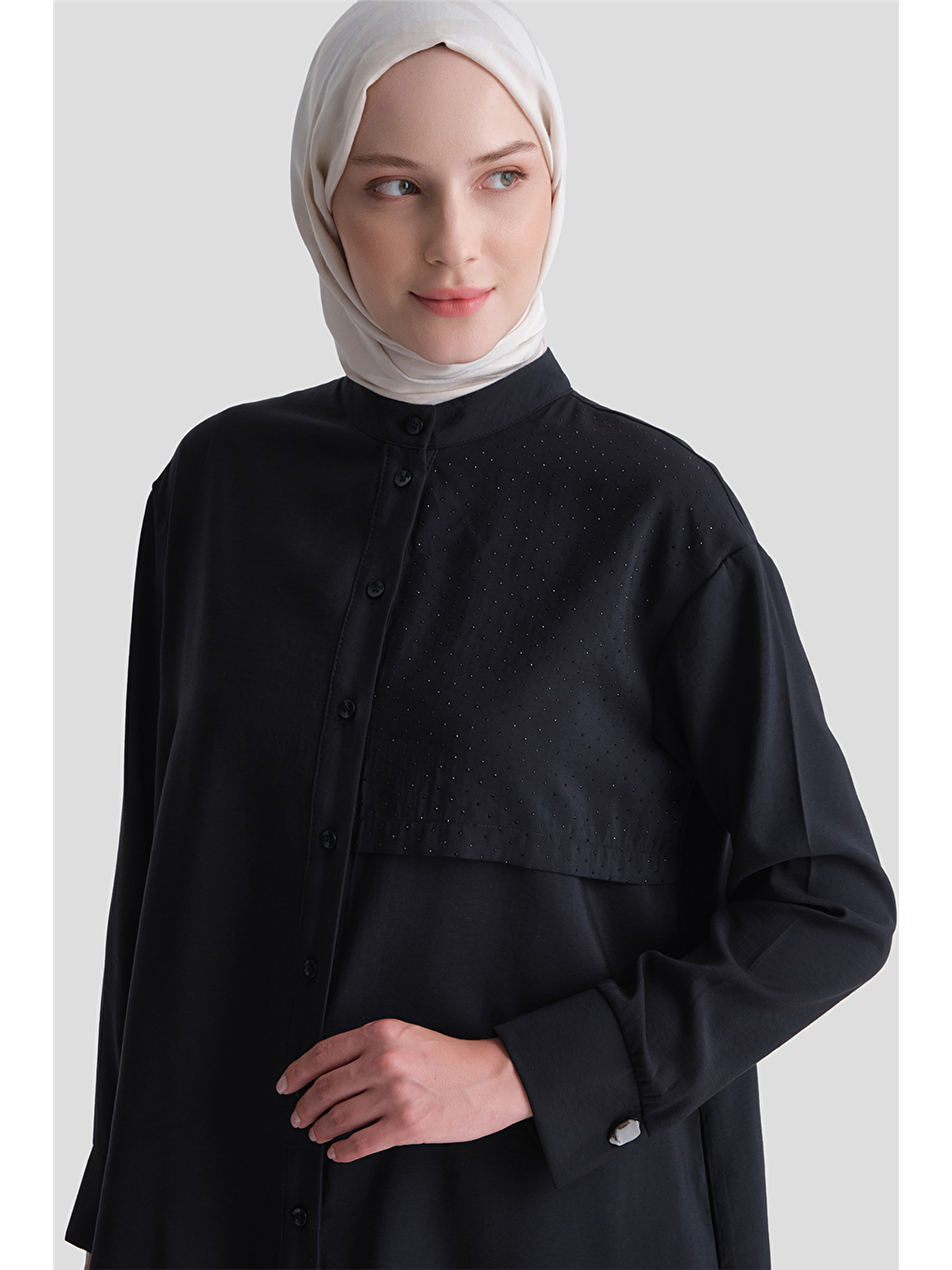 Taş İşlemeli Modal Takım Siyah-3