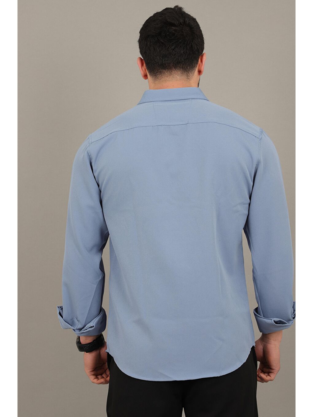 Mavi Double Yazlık Uzun Kol Gömlek MRS 217_40416-5