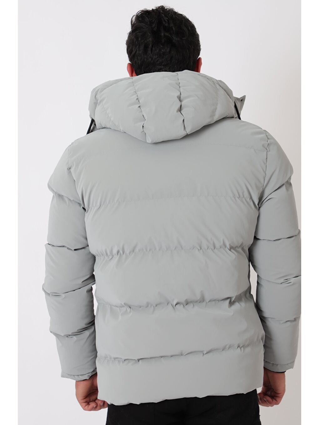 Gri Armalı Çıtçıtlı Nova Kışlık Şişme Mont PLDP 3007_50452-5