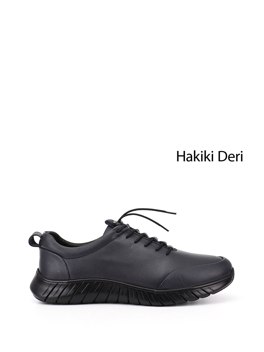 Lacivert Erkek AÇIK LACİVERT Bağcıklı Kauçuk Taban Hakiki Deri Sneaker