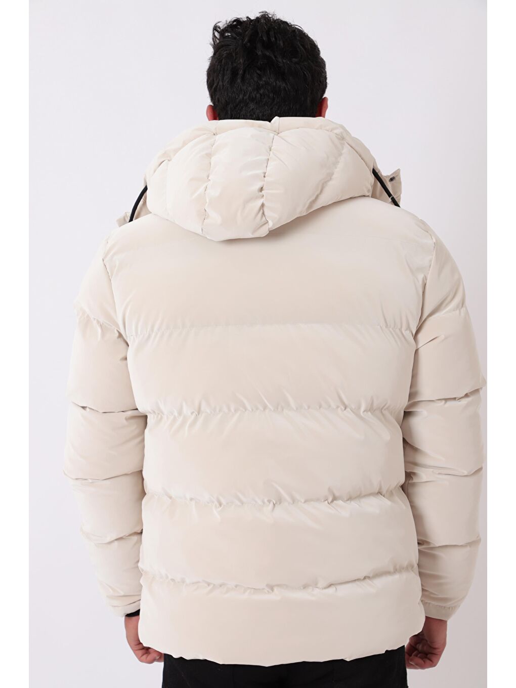 Ekru Armalı Çıtçıtlı Nova Kışlık Şişme Mont PLDP 3007_50452-4