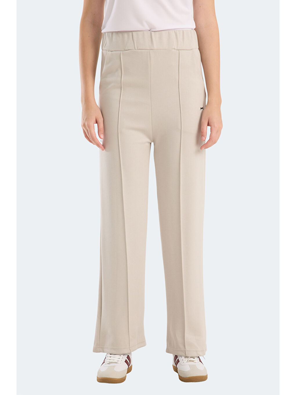 VILLE CZG Kadın Bol Paça Taş Gri Eşofman Altı-5