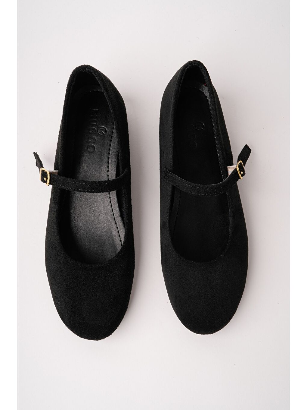 Siyah BERNY Gizli Topuklu Deri Tek Bantlı Kadın Babet-5