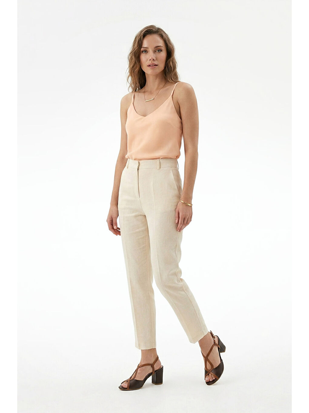 Kahverengi Kadın KAHVERENGİ Kalın Topuklu Arkası Açık Hakiki Deri Ayakkabı-2