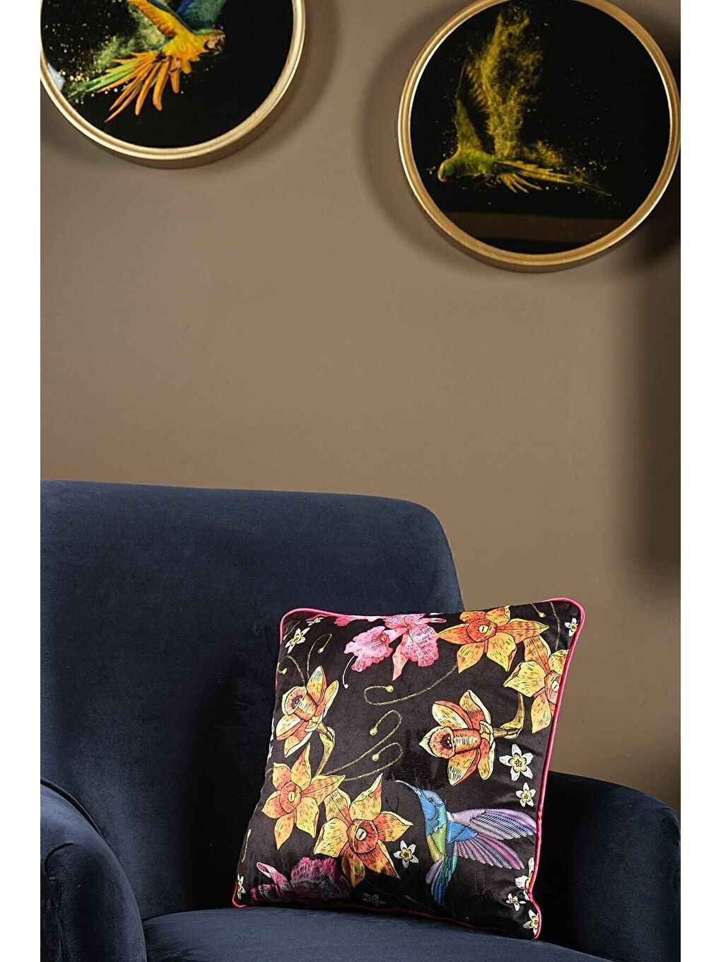 Lüks Kadife 43x43 Cm Kırlent Kılıfı Dekoratif Yumuşak Salon Koltuk Avangart Biyeli Siyah