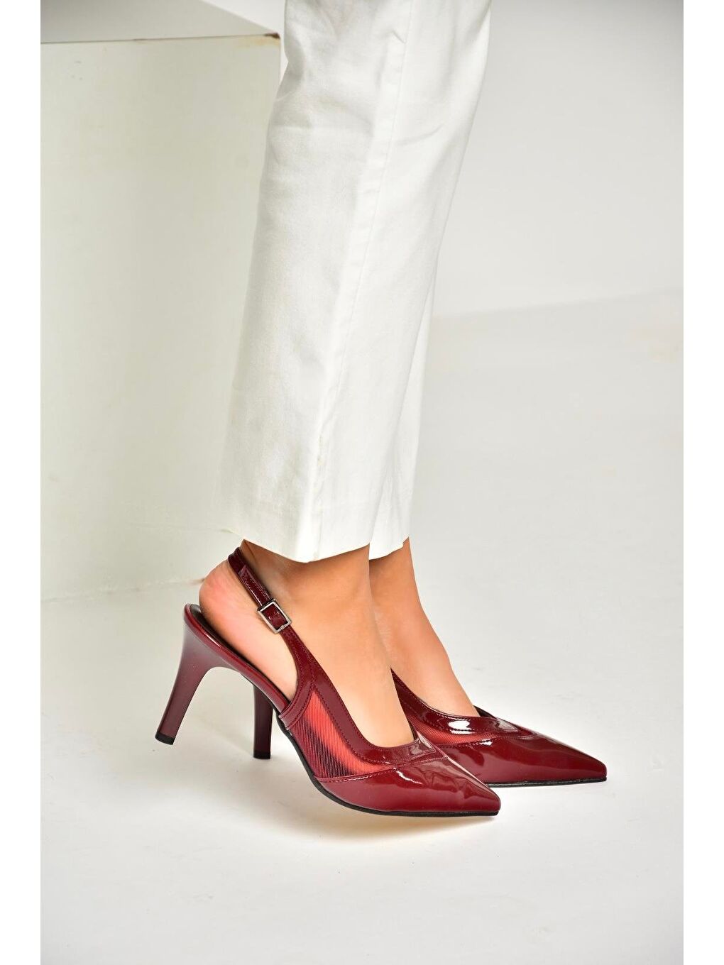 Bordo Kadın Topuklu Ayakkabı U6540789-3