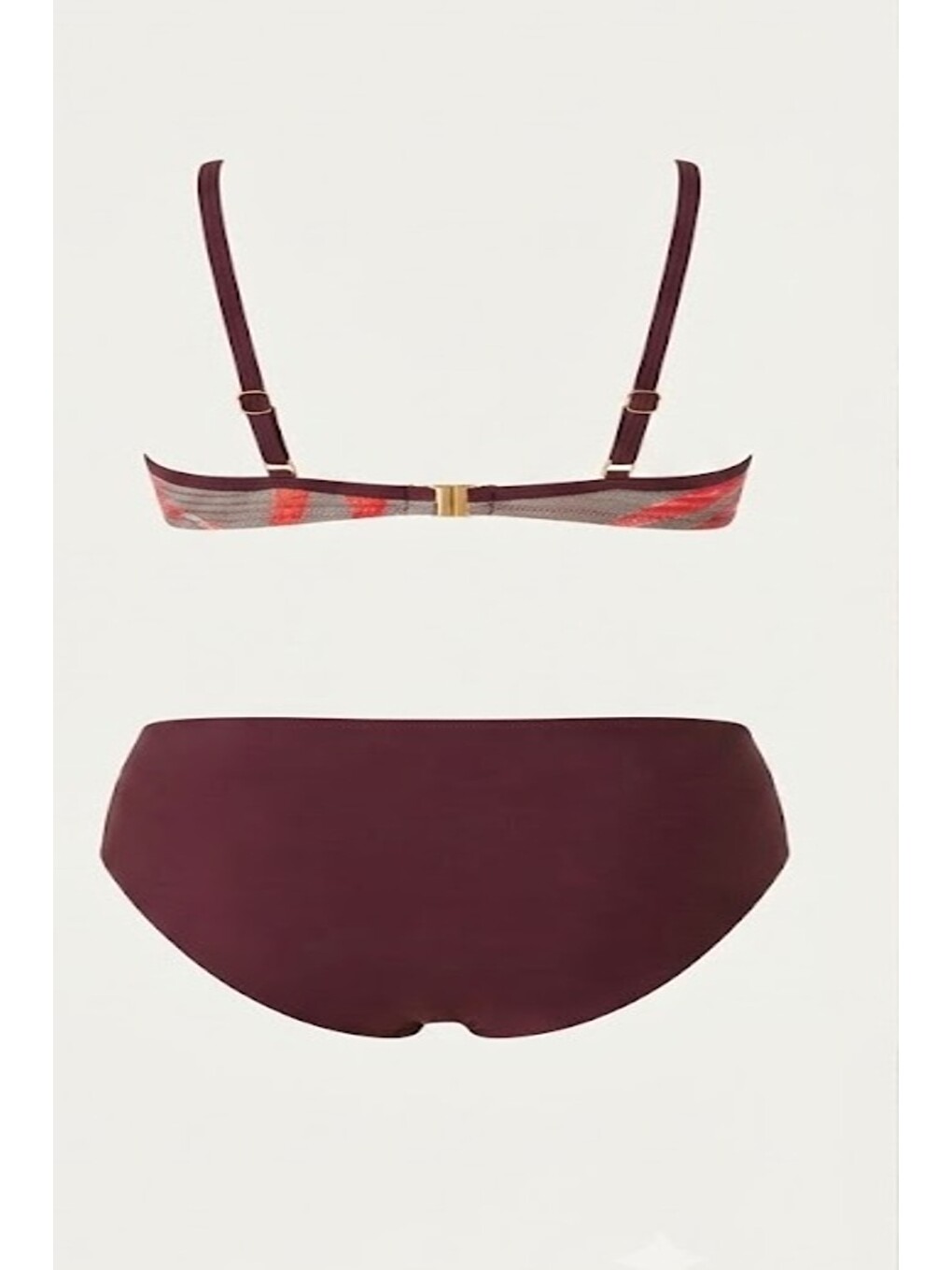 Yüksek Bel Kaplı Bikini Takım 3144 Bordo-1
