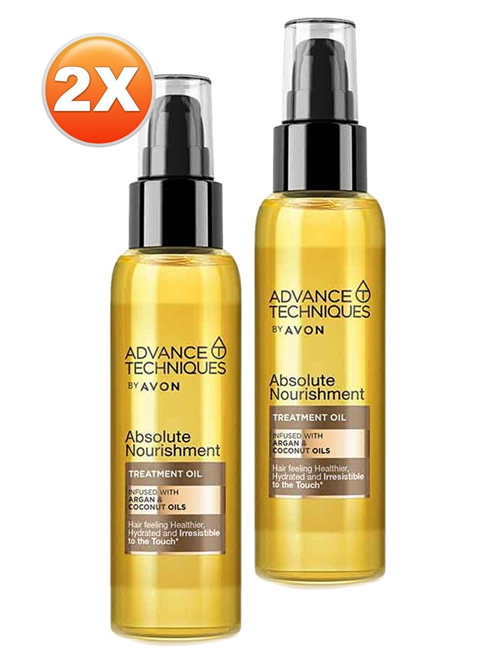 AVON Renksiz Advance Techniques Argan ve Hindistan Cevizi Yağı İçeren Saç Bakım Yağı 100 Ml. İkili Set - 1