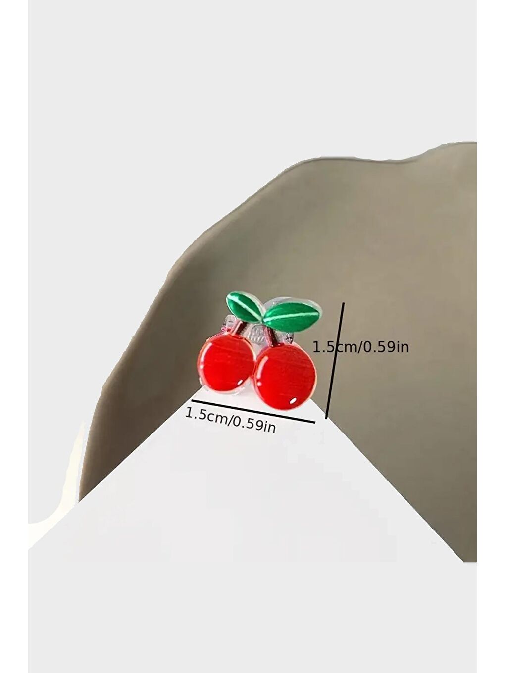 Kırmızı Mini Kiraz Mandal Saç Tokası 3 Adet-2