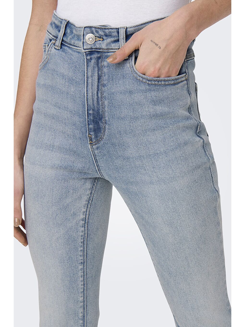 Only Mavi Onlmila Streç Pamuklu Yüksek Bel İspanyol Paça Flare Jeans  15313328 - 2