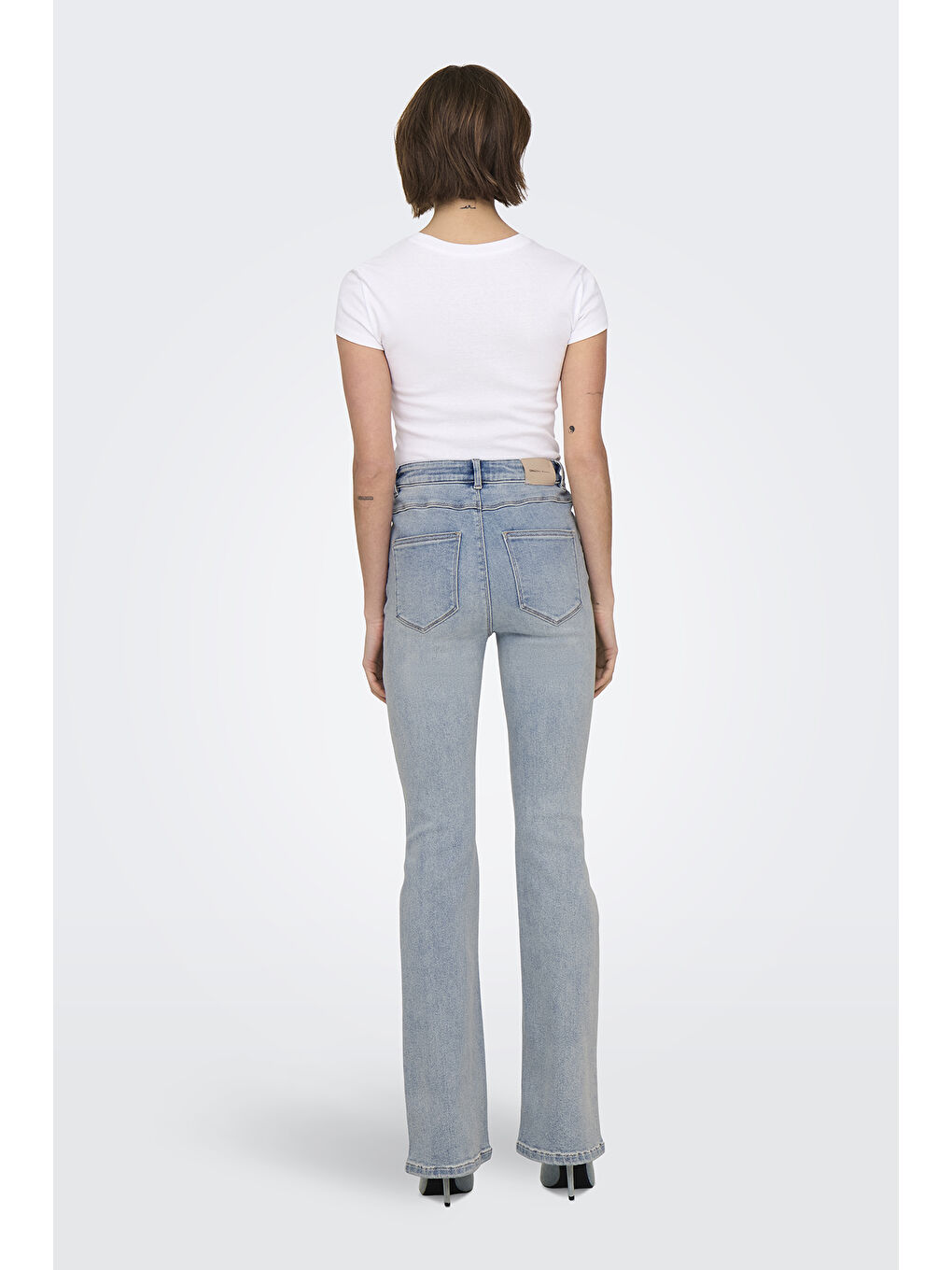 Only Mavi Onlmila Streç Pamuklu Yüksek Bel İspanyol Paça Flare Jeans  15313328 - 4