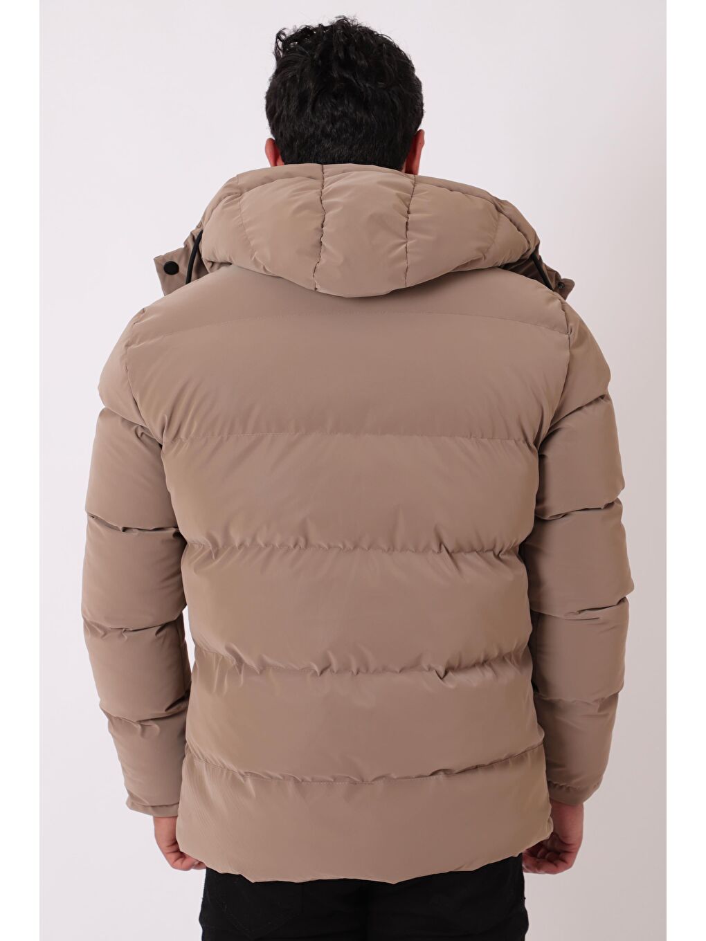 Kahverengi Armalı Çıtçıtlı Nova Kışlık Şişme Mont PLDP 3007_50452-5