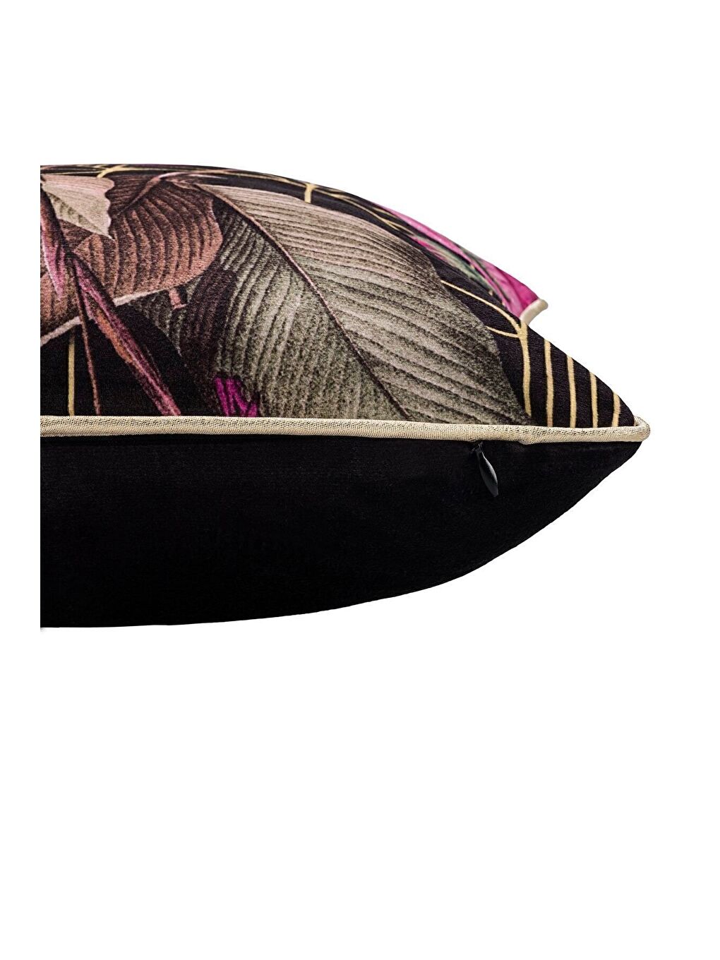 Lüks Kadife 43x43 Cm Kırlent Kılıfı Dekoratif Yumuşak Salon Koltuk Avangart Biyeli Siyah-1