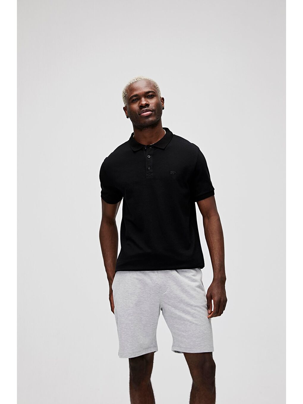 Stark Siyah Polo Yaka Erkek Tişört-1